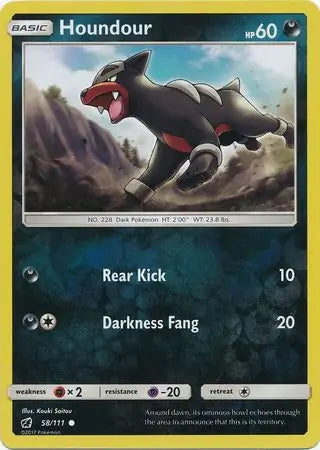 Crimson Invasion Houndour #58/111 reverse holo